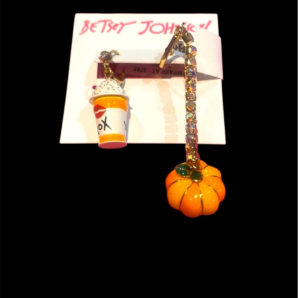 Betsey Johnson Pumpkin Latte and Pumpkin Earrings. NWT, so adorable!